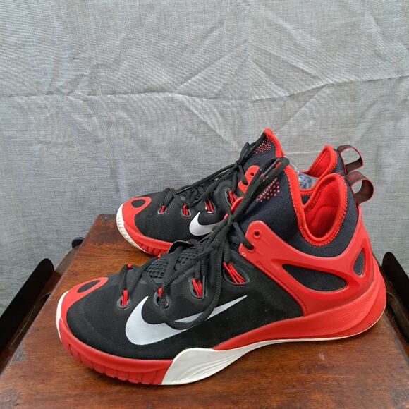 Nike Zoom Hyperrev 705370-006 Black University Red Basketball Sneakers 11.5